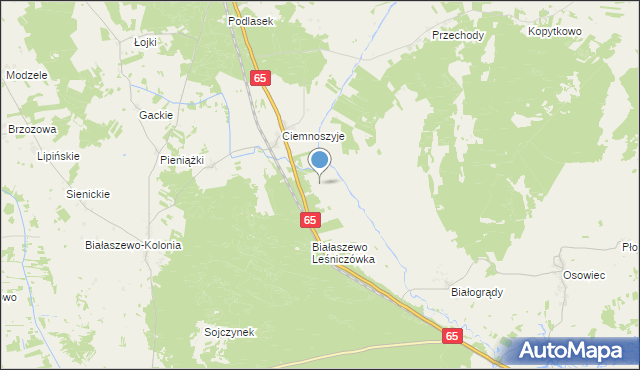 mapa Kolonia Ciemnoszyje, Kolonia Ciemnoszyje na mapie Targeo